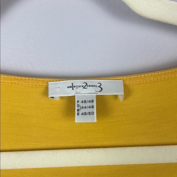 un1deux2trois3 100% Silk Yellow Sailor Collar Short Sleeve Tie Front Blouse - Picture 3 of 9